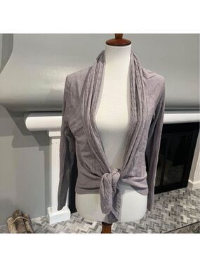 NWOT 41 Hawthorn Tie Front Gray Cardigan Size M